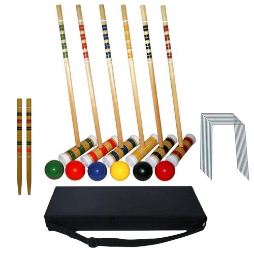 Everything included in this fun and addictive 6-Player Croquet Set from Swiftflyte.
