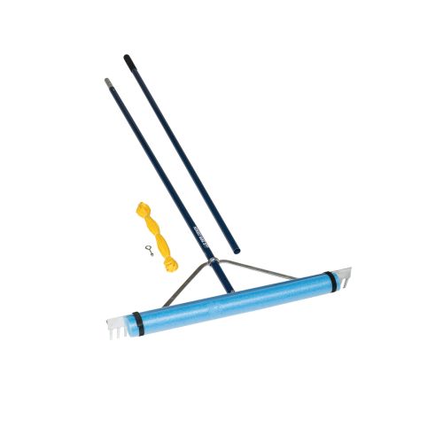 Skim and remove floating vegetation in lakes.