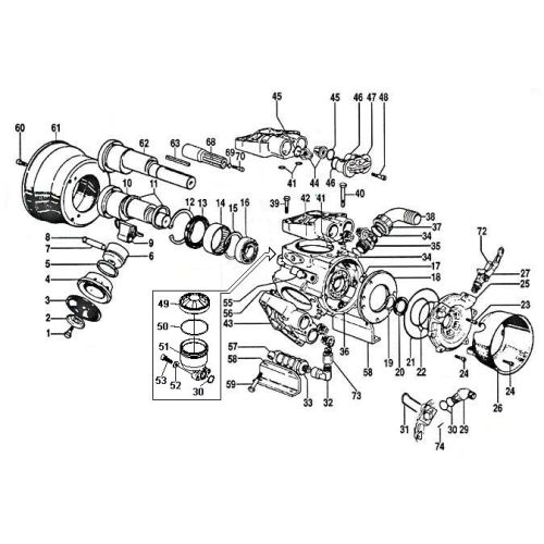 Parts breakdown for the Hypro D503 Pump.