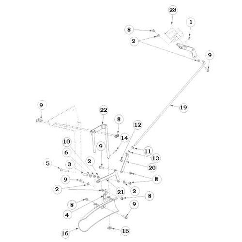 Complete parts breakdown for the Lesco 706250 Remote Deflector.