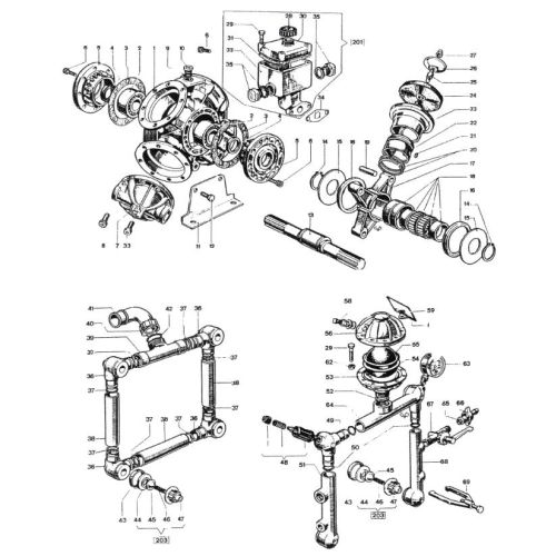 Parts breakdown for the IP 140 pump.