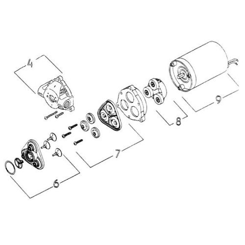 Parts breakdown for the 8000-543-290 series pump by Shurflo.