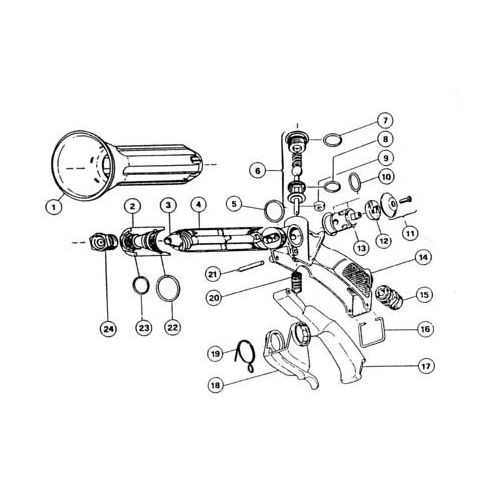 Parts breakdown for the Galaxy Spray Gun.