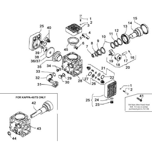 Replacement parts for the Udor Kappa 40 Pump are available.