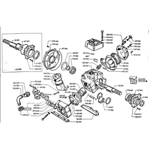 Parts listing for the IP M73 Pump.