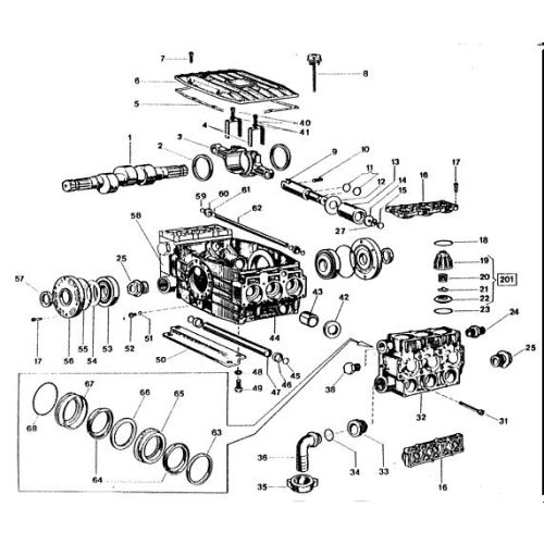 Parts breakdown for the IP P186 Pump.