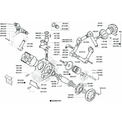 Parts listing for the IP D245 Pump.