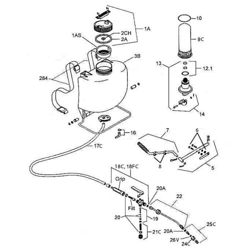 Parts are available for the SP Systems SP1C Backpack Sprayer.