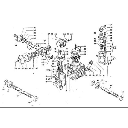 Parts breakdown for the IP M50 Pump.