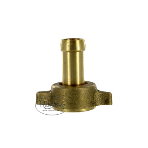 Brass Hose Barb 1/2&quot; straight, also available in 3/8&quot;.