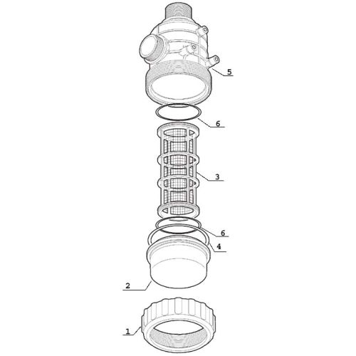 Parts listing for the Arag 2&quot; Bulkhead Mounting Filter.