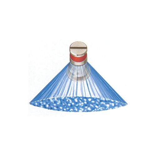Flat fan spray pattern.