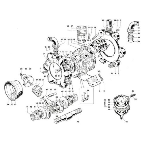 Parts listing for the Hypro D230 Diaphragm Pump.