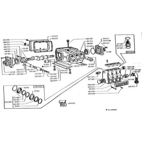 Parts breakdown for the IP P63 Pump.