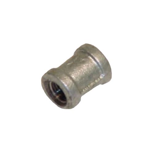 Galvanized pipe coupling.