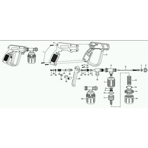 Parts breakdown for the MeterJet Spray Gun.