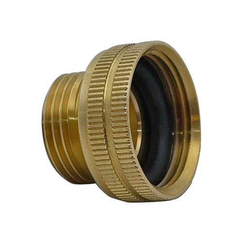 This hose adapter has a 1&quot; FHT inlet and 3/4&quot; MHT outlet.