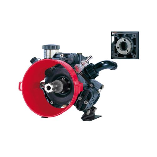 With 3 bolt flanged adapter.