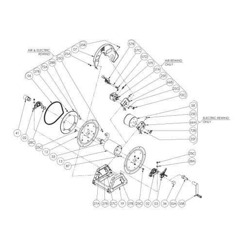 Hannay 22&quot; Power Rewind Hose Reel Parts for E1830-17-18