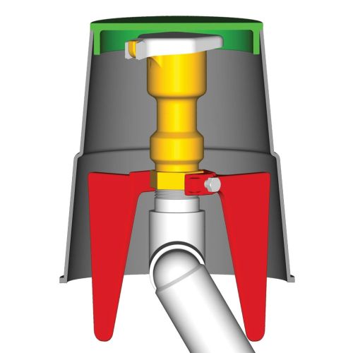 Easily attaches to a 3/4&quot; or 1&quot; quick coupler valve by means of a hexagonal receptacle and a stainless steel bolt. No need to remove or cut the valve box.