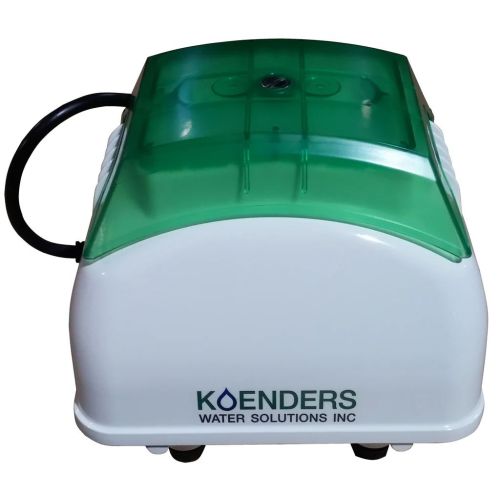 A compact electric aerator for providing bottom-up aeration to shallow ponds with a size of 50&#039; x 50&#039; and up to 8&#039; deep.