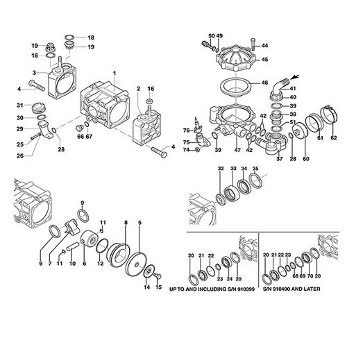 Parts breakdown for the Hypro D30 Diaphragm Pump.