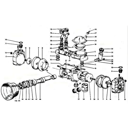 Complete parts listing for the discontinued Hypro D60 Diaphragm Pump.
