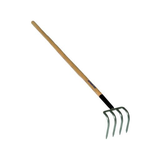 The four curved prongs on this garden fork allow you to harvest potatoes and other root vegetables with maximum efficiency and minimal damage.