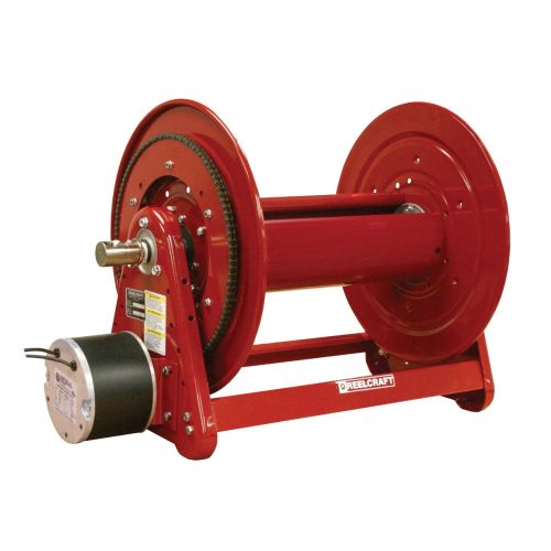 We have 2 models available: the standard 1/2&quot; NPT and the high flow with 3/4&quot; NPT. Motor and drive chain can be positioned on either side of the reel.