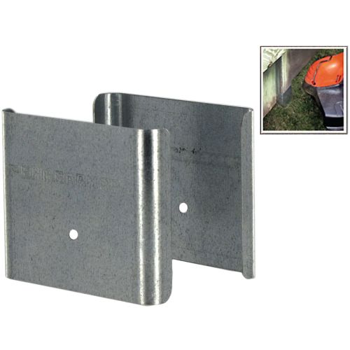 Demi Fence Armor - galvanized steel - available in 4 x 4 inches for wood posts.