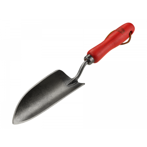 Dig and scoop soil with this comfortable steel garden trowel with ash drop-grip wood handle.