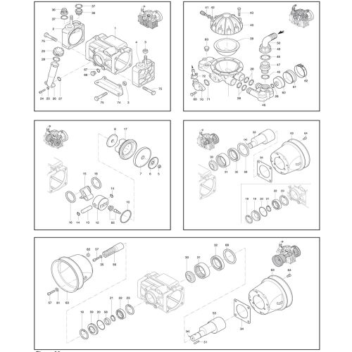 Complete parts listing for the Hypro D50 Diaphragm Pump.