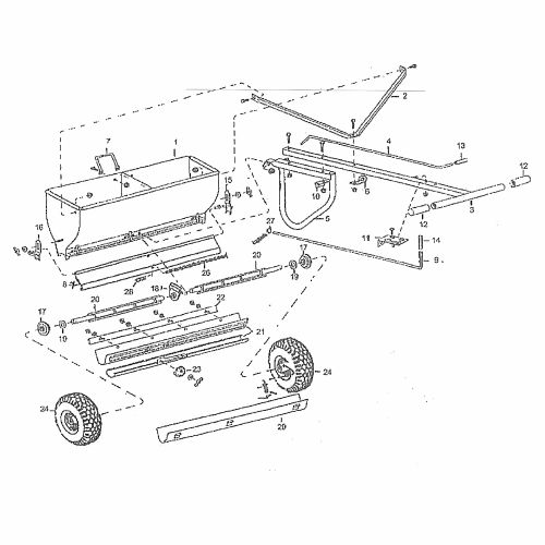 Replacement parts for the Lesco 092474 Drop Spreader.