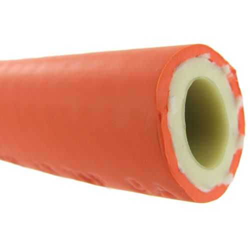 Chemically-resistant transfer hose for handling a variety of fluids.