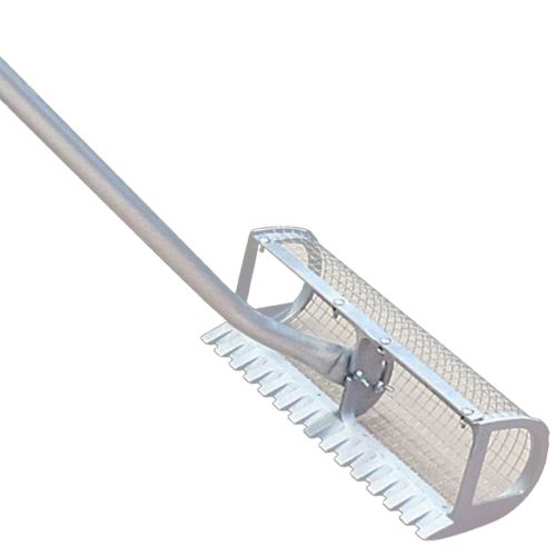 With 22&quot; wide head, 60&quot; long aluminum handle, and either a 1/2&quot; or 1/4&quot; screen size.