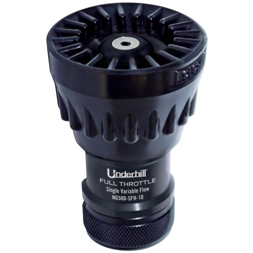 High volume (15-40 gpm) full throttle nozzle made with durable components that makes it the same quality as a firefighter nozzle.
